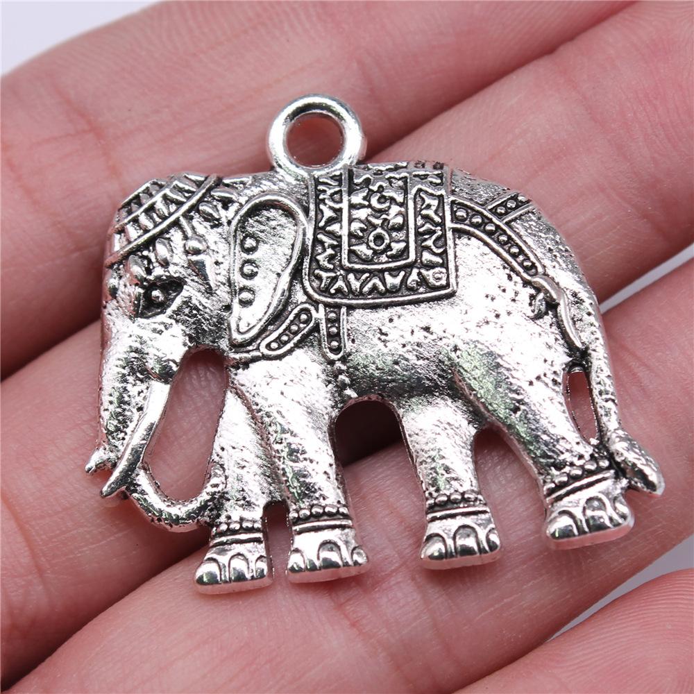 2pcs Charms Big Elephant For Jewelry Making DIY Jewelry Accessories Antique Silver Color Big Elephant Pendant Charms