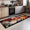 1pcs Oriental StyleFloral Pattern Runner Rug Kitchen Mat Soft Thickened Kitchen Floor Mat Waterproof Non-slip Oil-proof Floor Mat Runner Rug