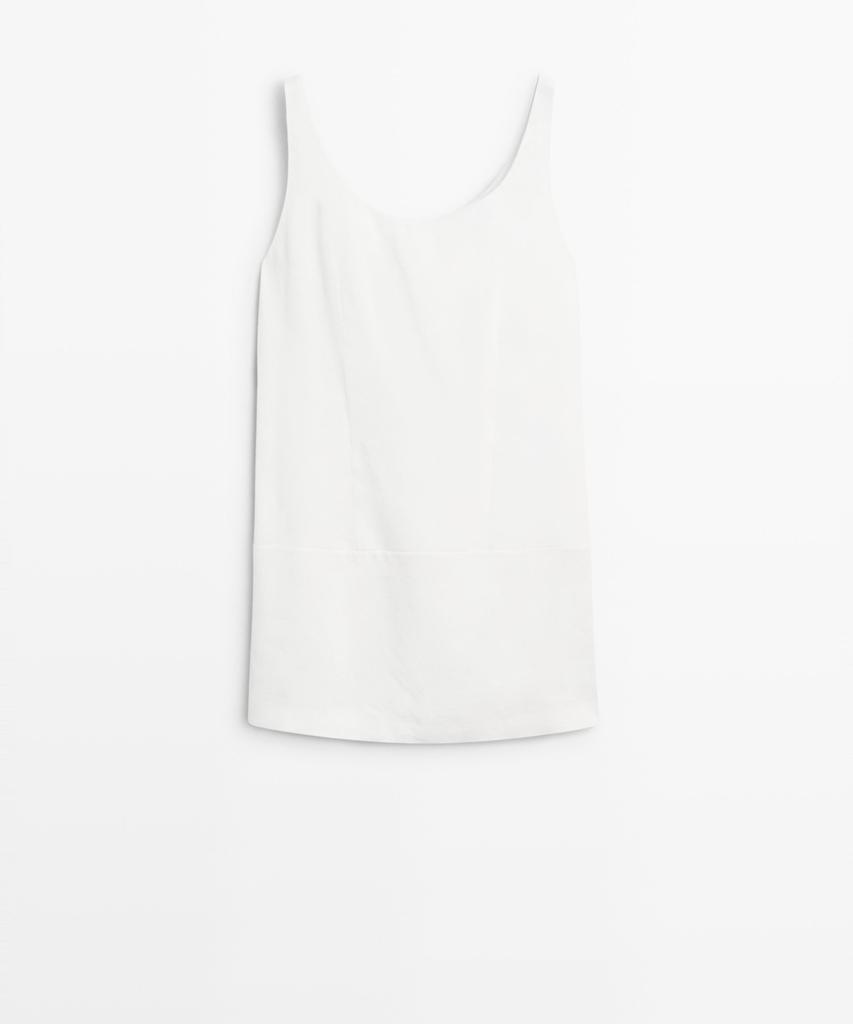Masimodutti Linen Blend Fluid Short Dress