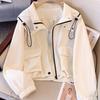 2025 Petite Women's Spring/Autumn Workwear: Thin, Short, Loose Hooded Casual Jacket