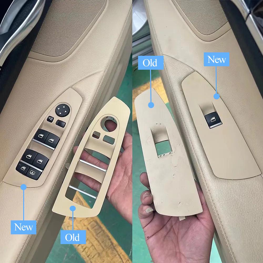 Upgraded Car Interior Front Door Window Control Lifter Switch Cover Panel Trim For BMW 7 Series F01 F02 730 735 740 745 750 760