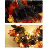 Halloween Wreaths For Front Door Fake Leaves Ornament 16 Inch Realistic Maple Leaves Berry Halloween Wreath For Indoor Outdoor