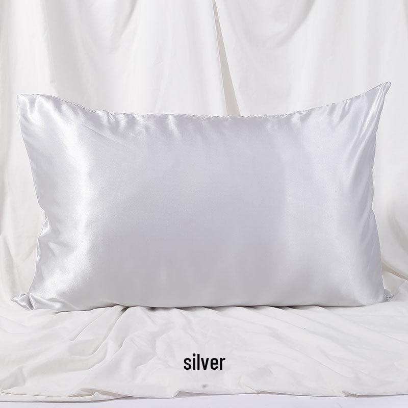 Solid Color Imitation Silk Pillowcase - Ice Silk Feel Satin Cushion Cover
