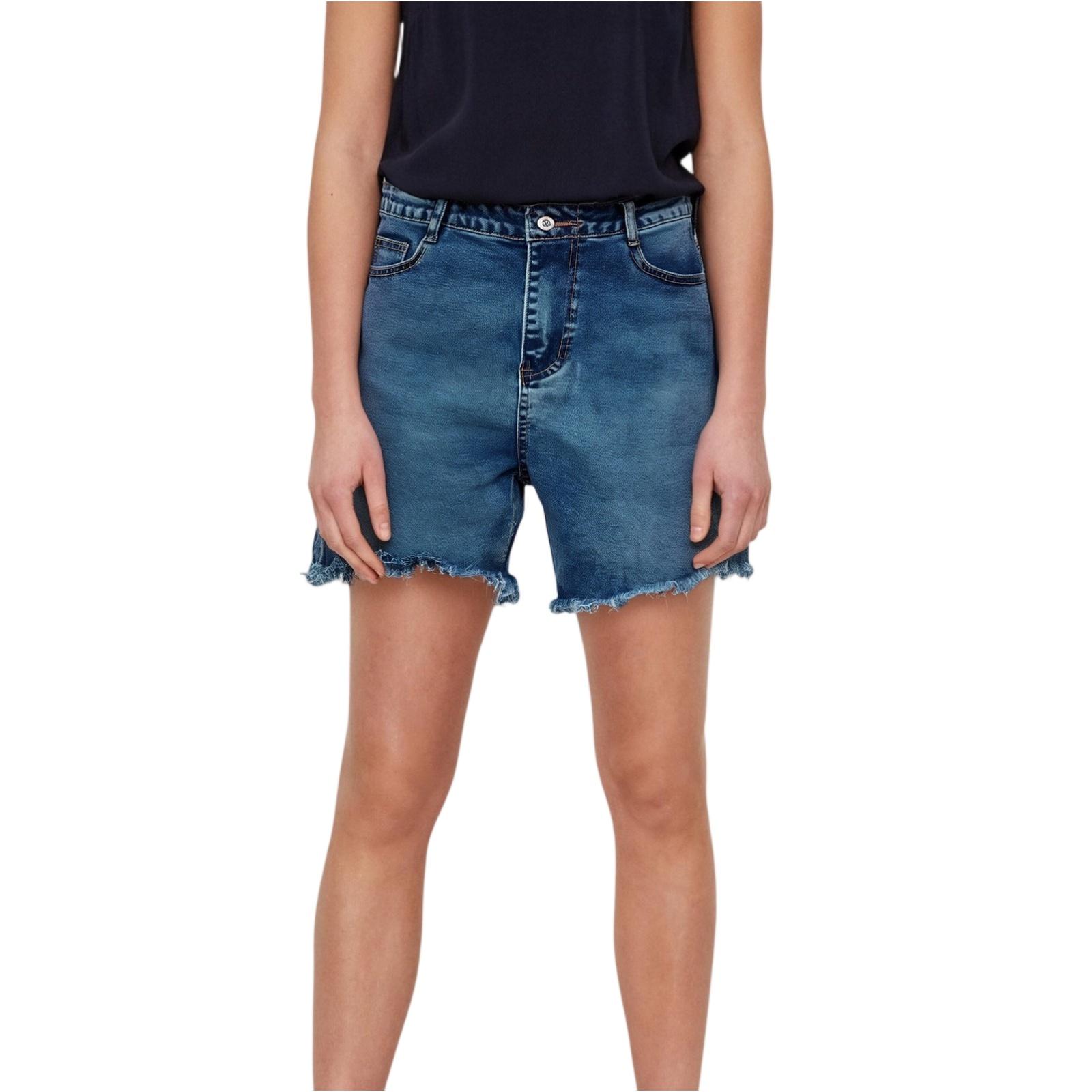 

Женские однотонные джинсы Stretch Slim Fit джинсовые шорты с кисточками One Size синий