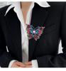 Vintage Inlaid Diamond Butterfly Brooch - Elegant Retro Insect Pin for Women