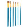 6pcs Wooden Handle Drawing Pen Nylon Hair Paint Brush Set Art Craft Watercolor Painting(Blue)