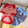 Breathable Puppy Apparel Cute Dog Shirt, Striped Collared Clothes, Summer Button Up T-Shirt, Durable Soft Outfits for Small Medium Dogs Cats