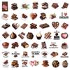 50PCS Chocolate Stickers Exquisite Handheld Materials Phone Cases Laptop Suitcases Water Cups Waterproof Stickers