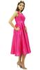 Bimba Women's Prom Dress With Belt Bridesmaid Party Midi Dress With Pockets