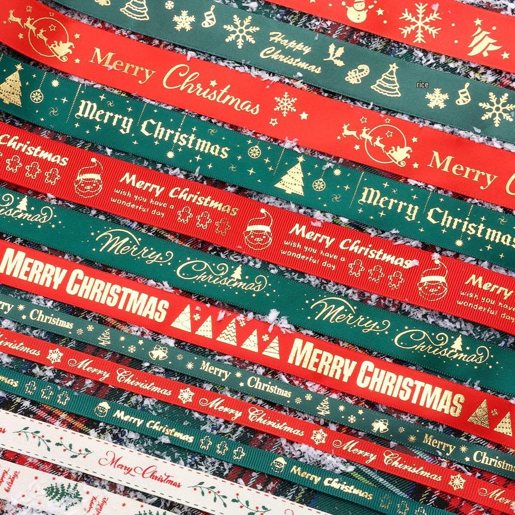 New Christmas Flower Packaging: Ribbon Bouquet with Hot Stamped, Colored Webbing for Floral Art