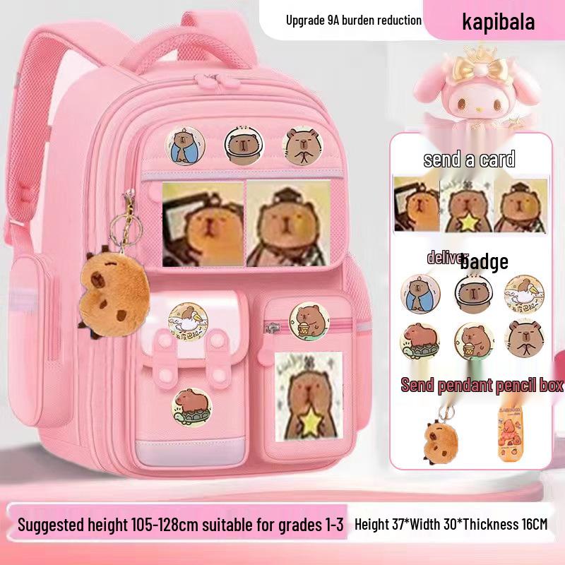 

Милий шкільний рюкзак з капібарою великої місткості для учнів початкової школи - Легкий, підходить для 1-3 та 6 класів