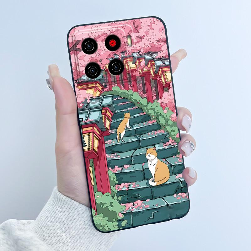 Cute Cartoon Case For ZTE Blade A56 Z2473 Nubia A56 Printing Shell For Blade A56 Pro Protective Cover Soft Silicone Black Casing