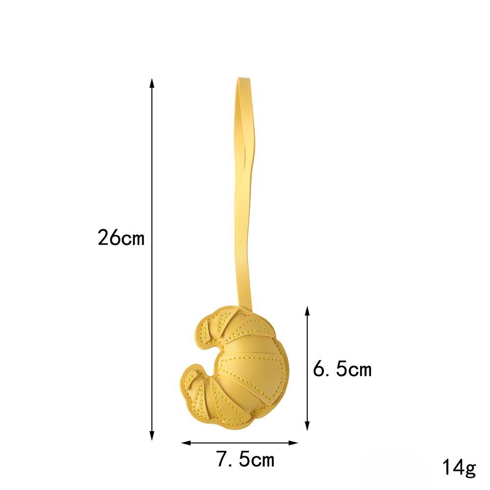 Croissant pendant creative simple bag keychain luggage pendant PU leather leather multi-layer patch pendant