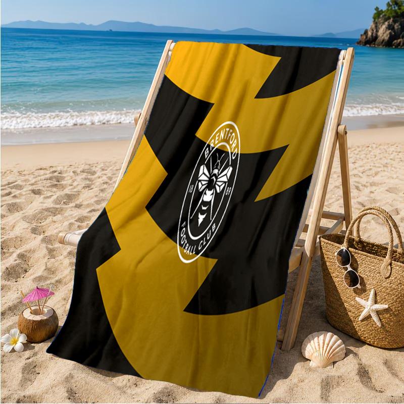 Brentford Football Club Logo Beach Towel Microfiber Beach Towel, Lightweight and Quick-Dry, for Summer Travel, Swimming Pool Fan Birthday Gift