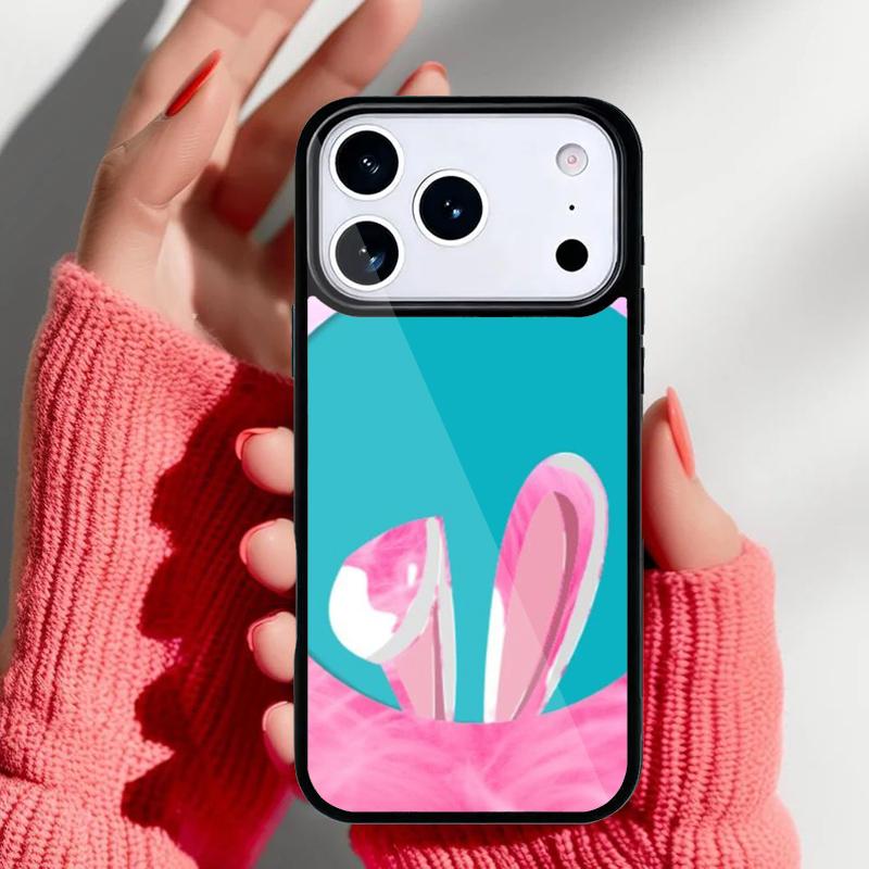 Bunny Rabbit Ears soft Phone Case for iPhone 17 16 15 14 13 Pro Max Back Cover for 12 11 Pro Coque