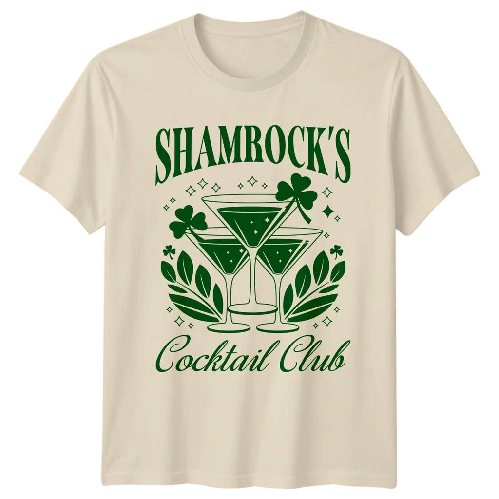 Shamrocks Cocktail Club St Patricks Day Holidays Mens Womens Graphic Tee