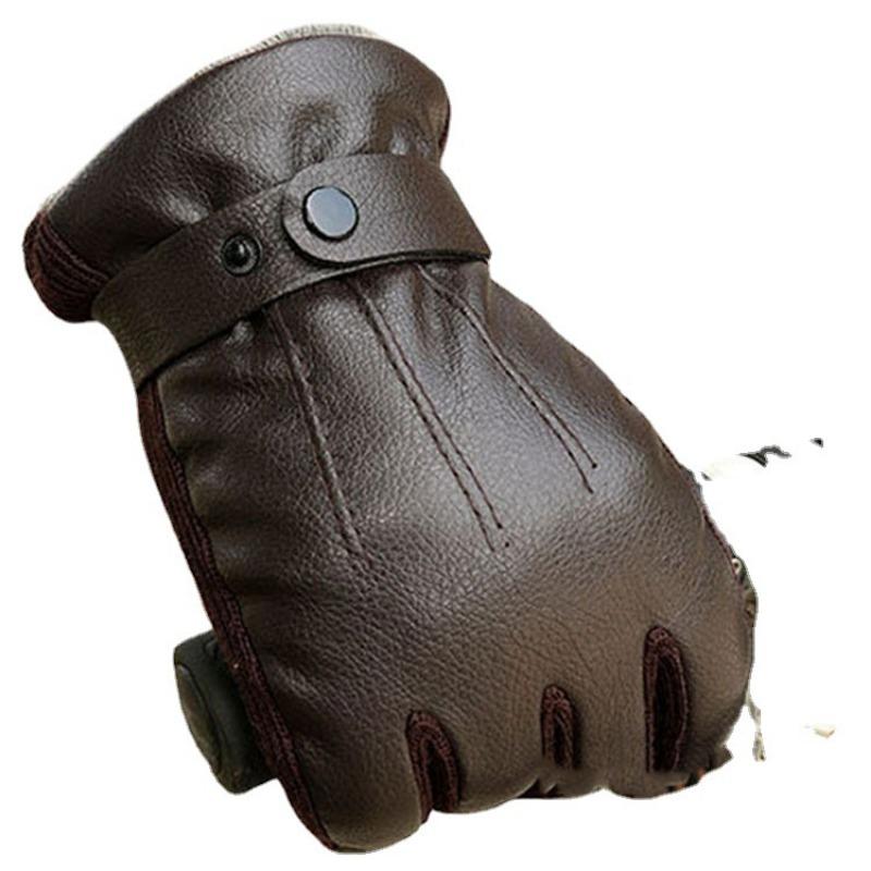 Warm Gloves Autumn and Winter Men and Women Outdoor Riding Cold and Windproof Winter Piled Thickened Leather Gloves
