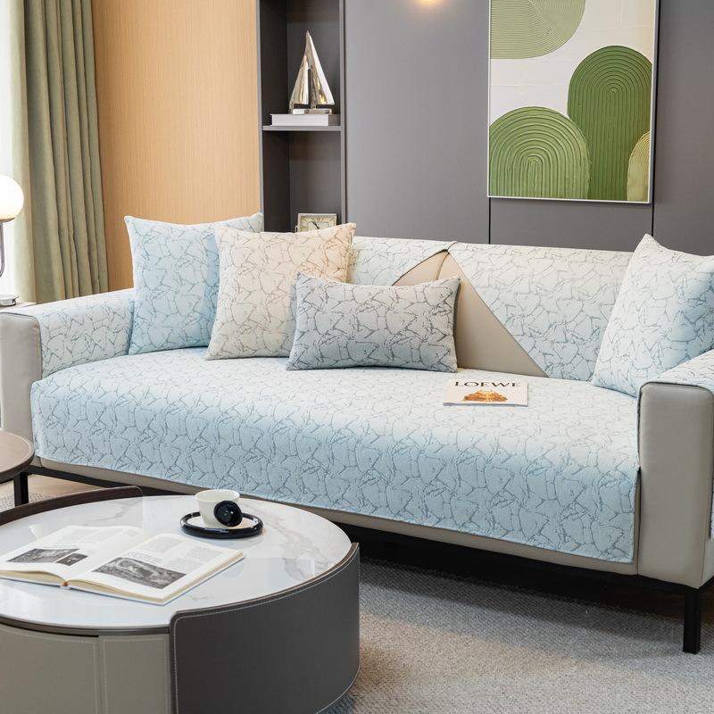 Ins Wind Leather Sofa Special Sofa Cushion Solid Color Sofa Seat Cushion Four Seasons Universal Sofa Cover New Non-Slip