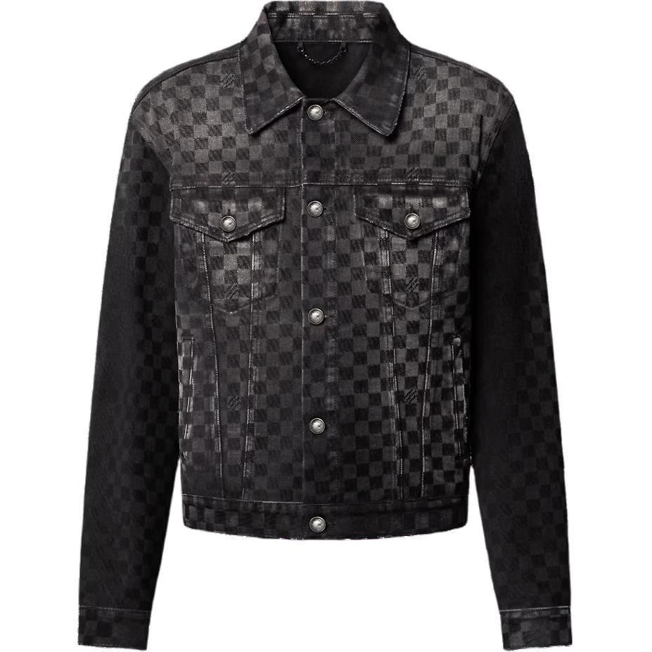 Louis Vuitton Flocked Damier Denim Trucker Jacket 1AHBDV