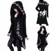 Kvinner Vintage Gothic Sweatshirt Langermet Plus Size hettegenser Cardigan Coat