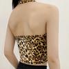European and American new sexy tops leopard print halter neck small camisole