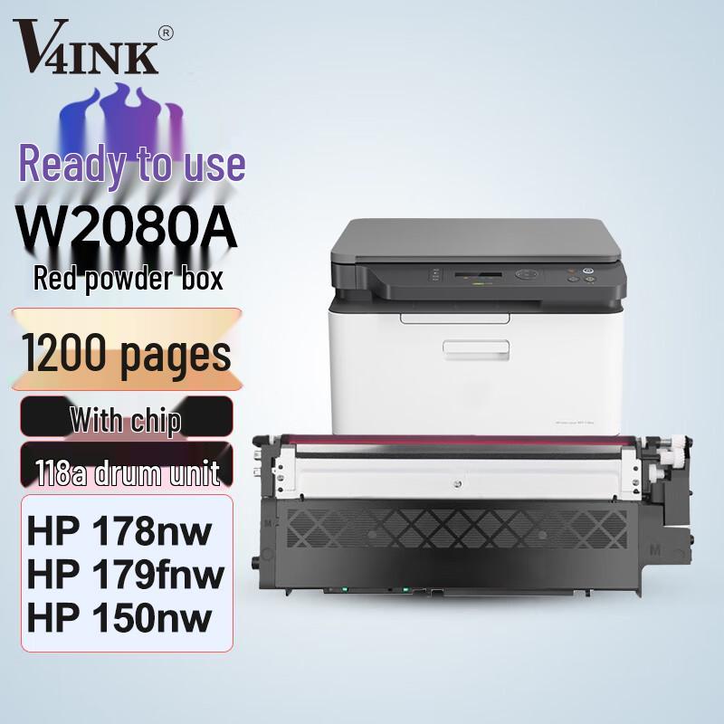 V4INK W2080A/118A Compatible Toner Cartridges for HP Printers