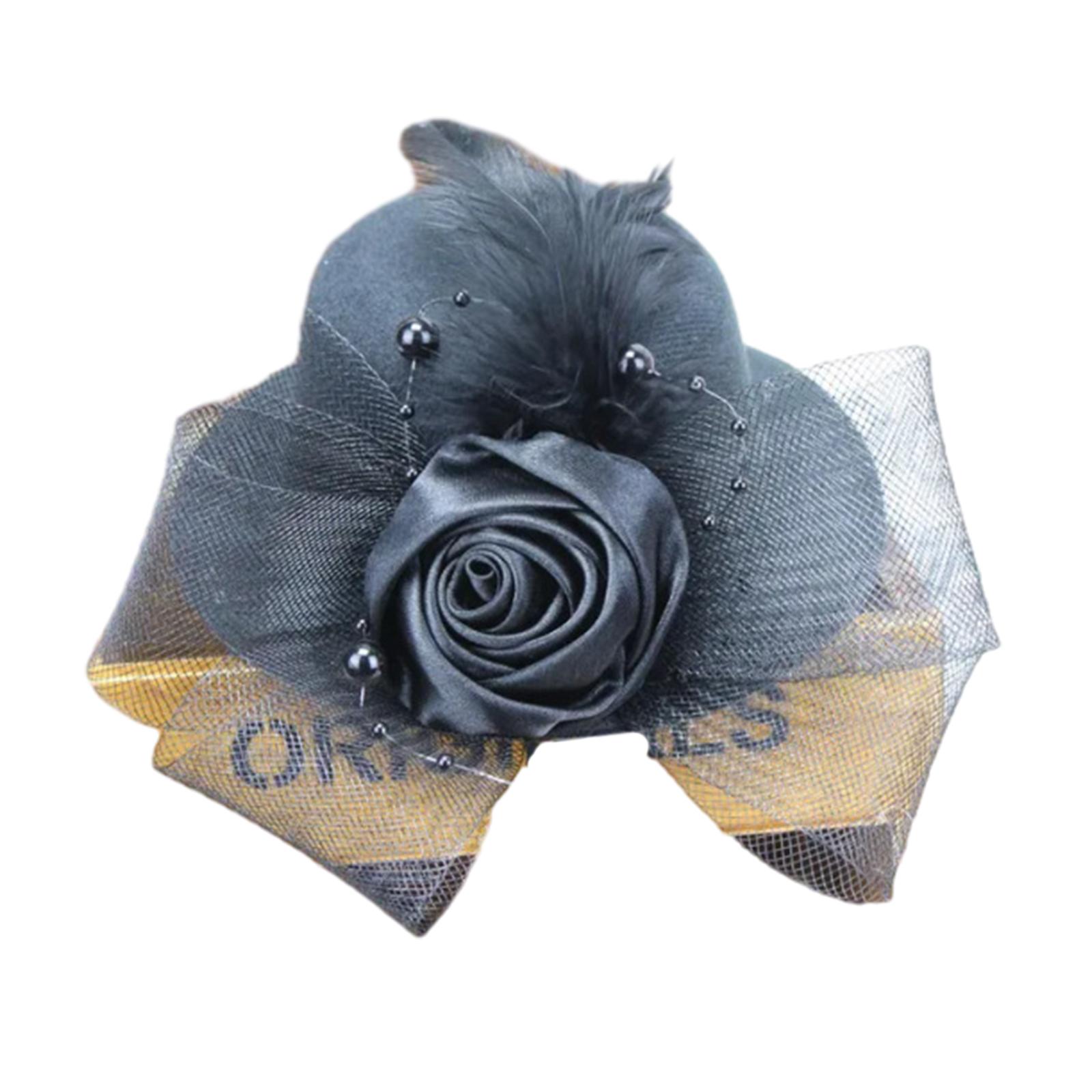 

Элегантная шляпка из пряжи, заколка для волос для девочек, выпускные заколки для волос для подростков, взрослых, банкетная вечеринка, заколка для волос для хвостика серый