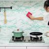 PVC Self-Adhesive Green Marble Wallpaper Waterproof Oil Resistant Furniture Decoration Kitchen Cabinets Drawers Renovation Film