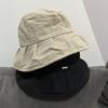 Folded bucket hat women's autumn casual versatile washbasin hat fashion style face cover black hat