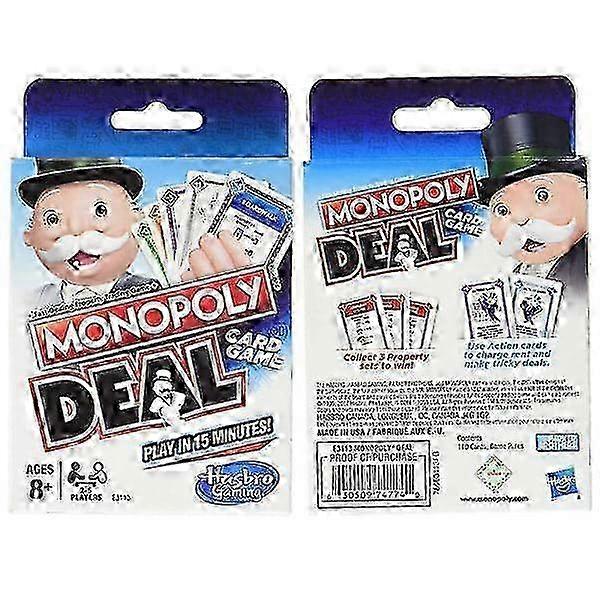 Deal Card Game Blue Box English Version – Fast Gameplay Family Property Trading Game