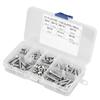 180pcs M4 304 Stainless Steel Flat Head Bolt Screws Nuts Assortment Kit with Box
