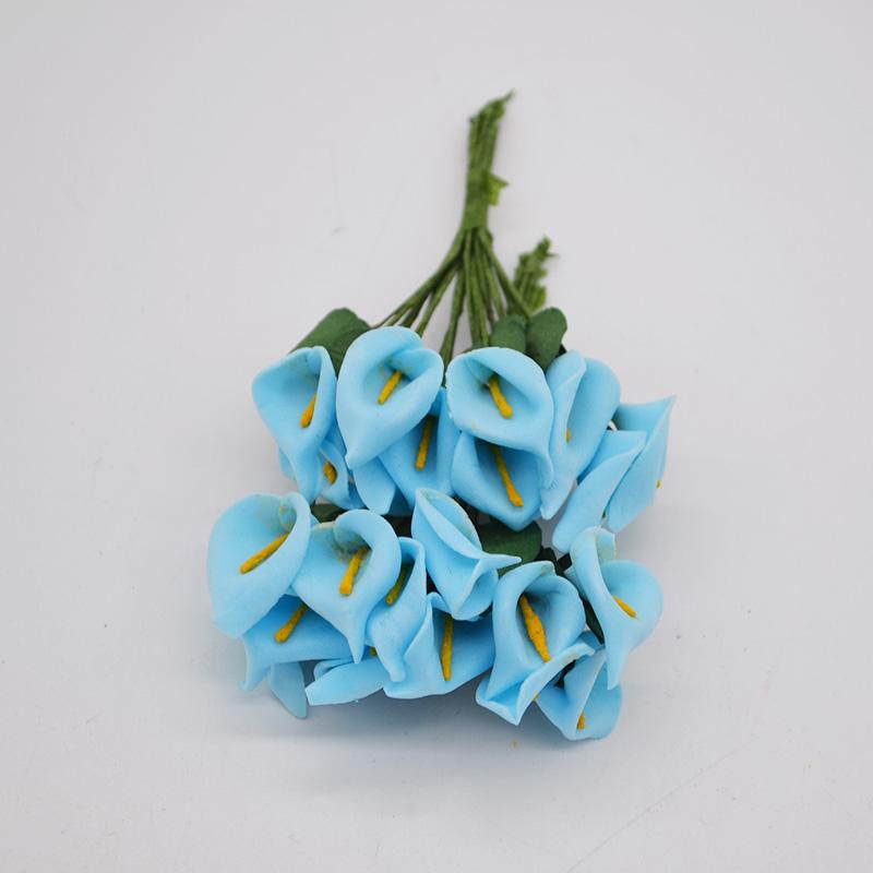 

36 шт. мини PE Калла Лилия Букет искусственных цветов Многоцветная роза Свадебная вечеринка Цветочное украшение Скрапбукинг Поддельные цветы синий