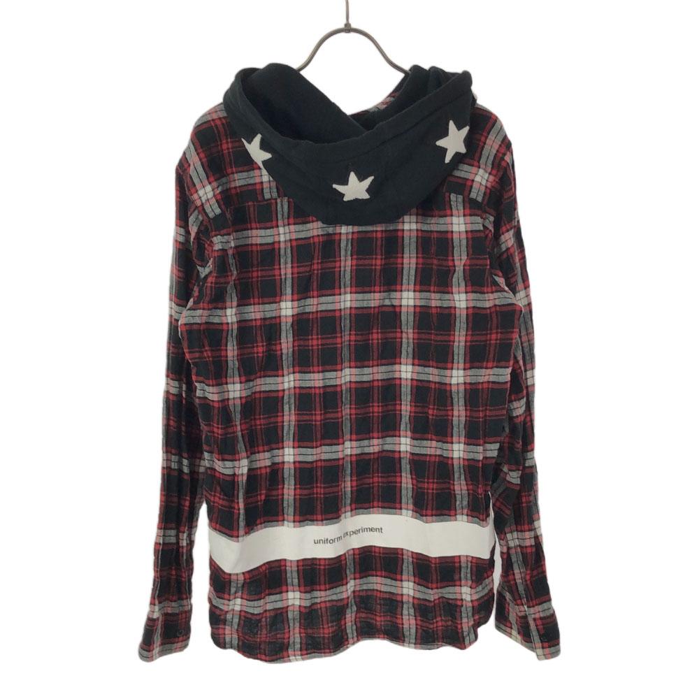 Uniform Experiment Made In Japan Check Long Sleeve Hooded Cotton Shirt 1 Men's Used