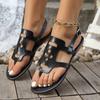 Large Size Flat Sandals Women Summer Outer Hollow Out Clip Toe Sandals Women