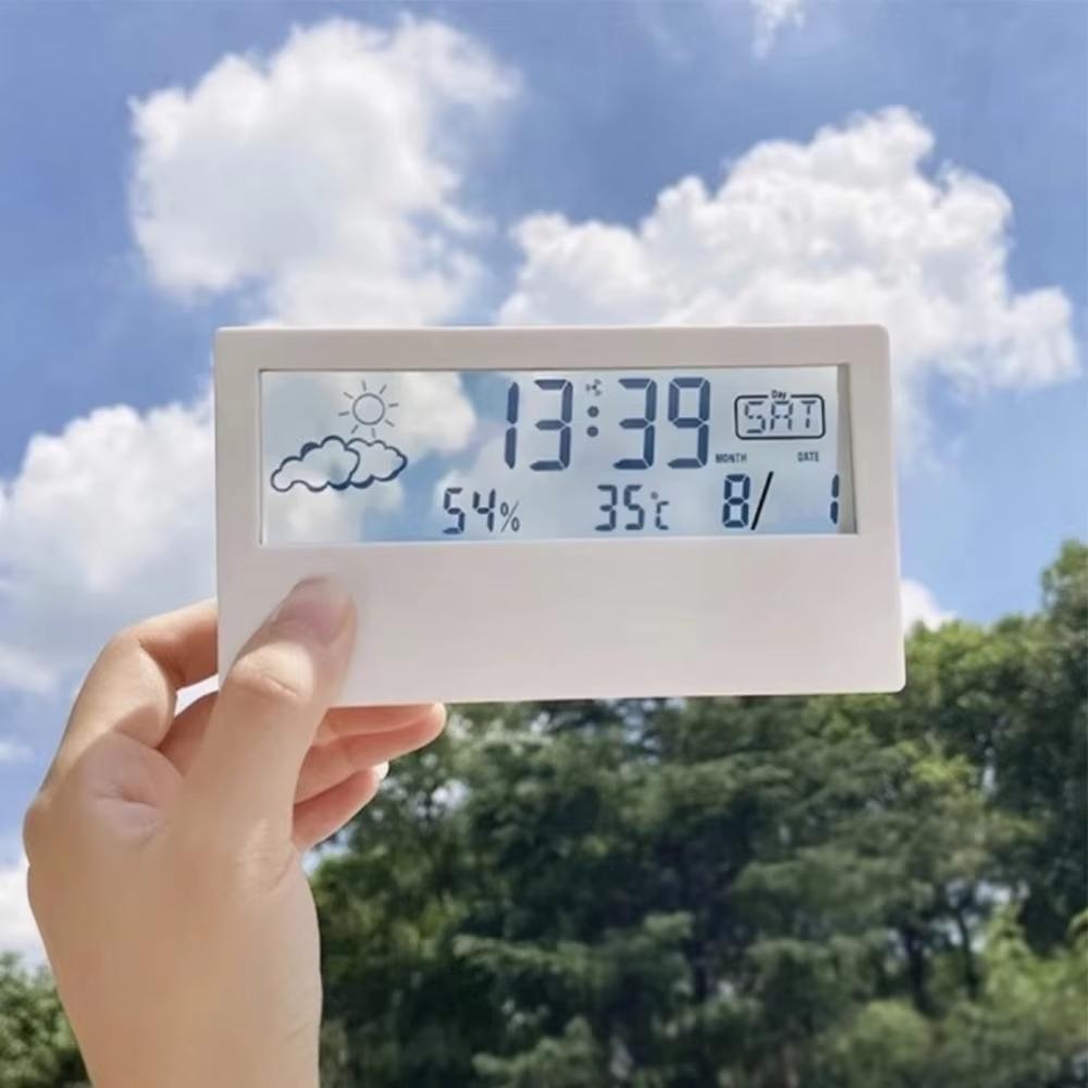 LED Teploměr Thermo-Hygrometr Multifunkční Elektronické Hodiny Měřič Teploty Vlhkosti Meteorologická Stanice pro Domácnost s Budíkem