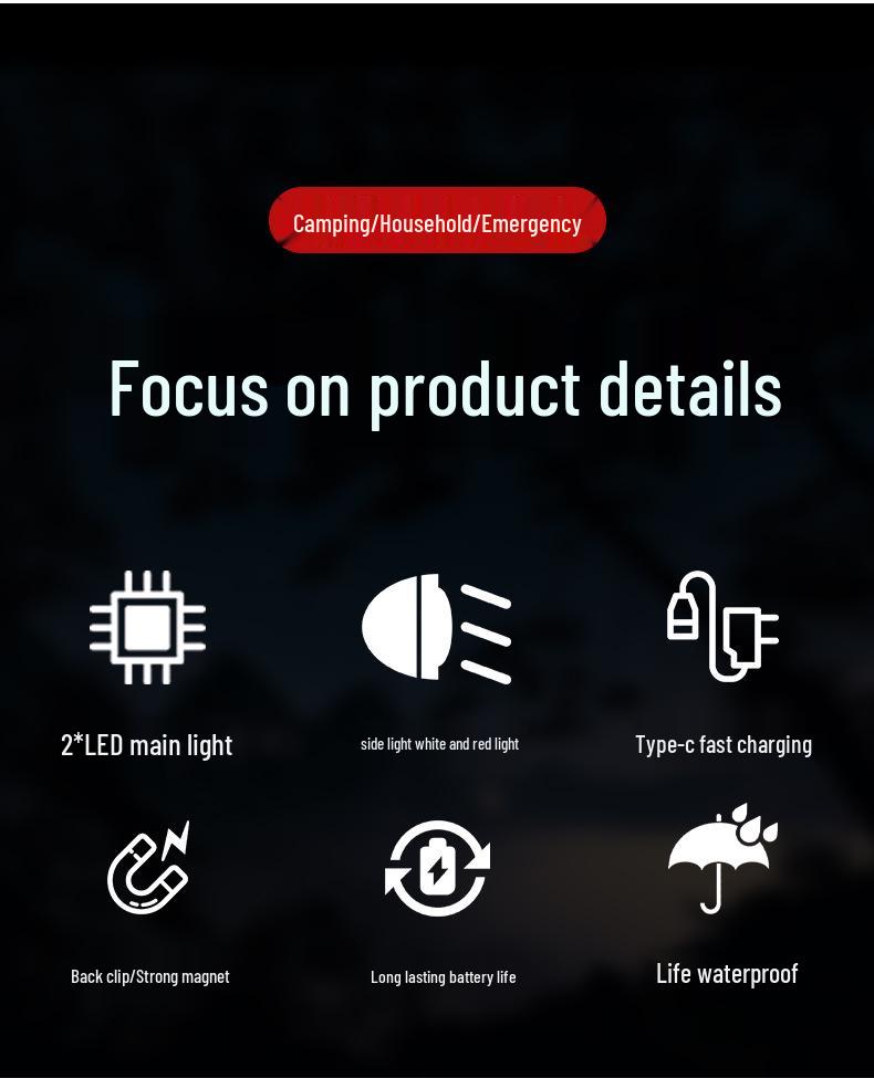 Rechargeable Mini Flashlight: Multifunctional Tent & Emergency Light for Camping & Home