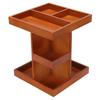 360° Rotating Makeup   Wooden Multi Compartments Desk Storage Rack Cosmetic Display Case for Skincare Perfume Bedroom