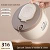 Stainless Steel Instant Noodle Bowl with Lid, Water-Draining Feature, Large Capacity, Perfect for Students and Dorms