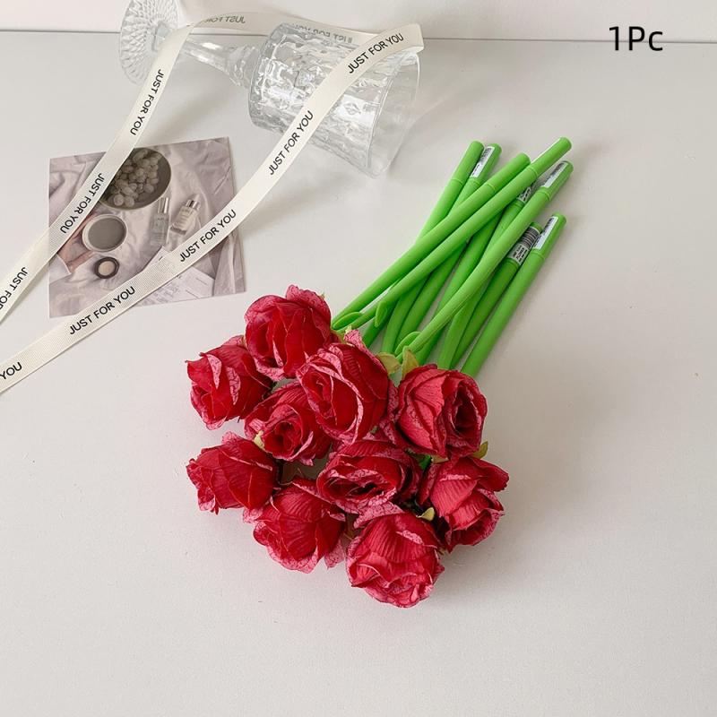 

High Quality Simulation Flowers Gel Pens Exquisite Ballpoint Pen Creative Kawaii Neutral Pens Student Stationery Gifts