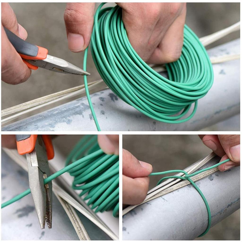 10M Pflanzenschnur Grün Weich Flexibel Biegsam Gartenstützdraht Kabel Twist-Bindeband