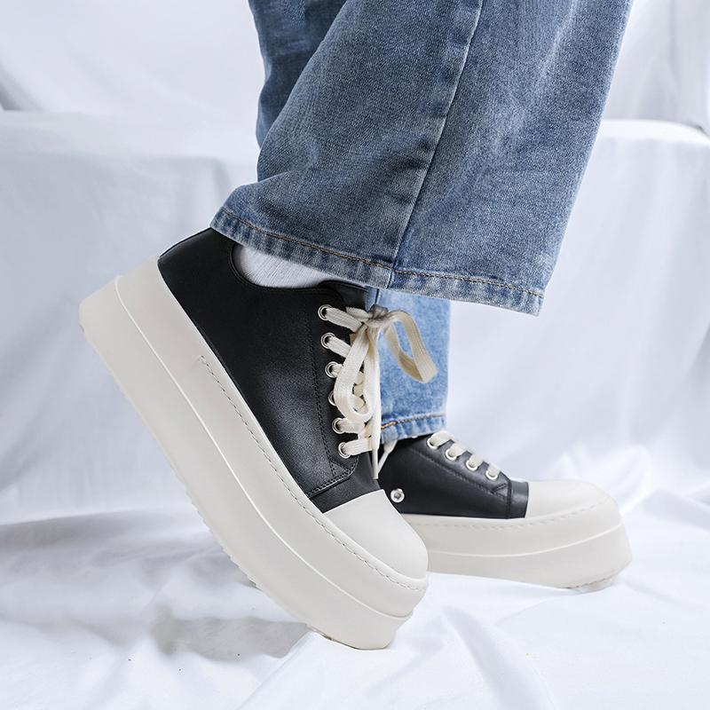 Fashion Trendy Men's Thick Soled Shoes Height Increasing Versatile Style Outdoor Party Leisure Quality Shoes for Young People New