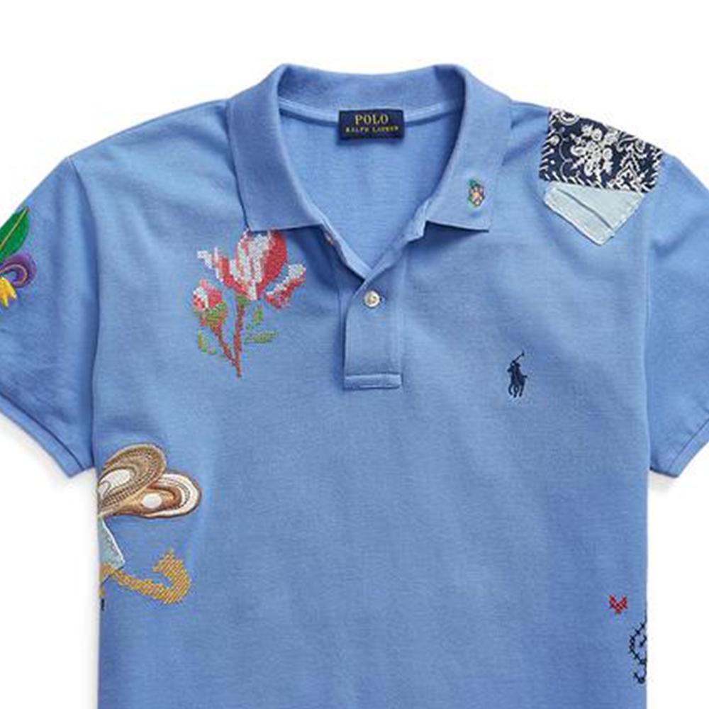 Polo Ralph Lauren FW22 Logo Embroidered Short Sleeve Polo Shirt Women tops Blue WMPOKNINCU20523-400