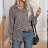 IHUASU Women's Polka Dot Print Lantern Sleeve Shirt Women's Long Sleeve Blouse Tops