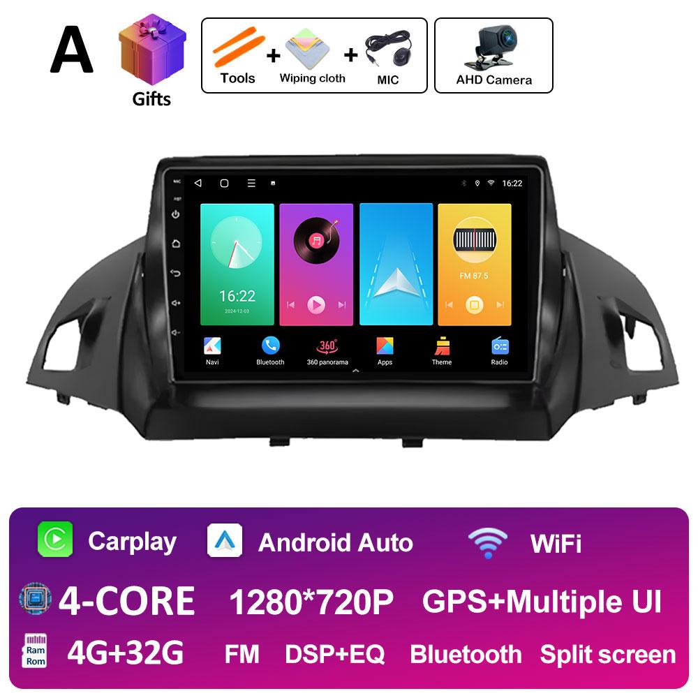 Smart System GPS Navigation For Ford C-MAX Kuga 2 Escape 3 2012 2013 2014 2015 - 2019 Wireless Carplay QLED IPS Screen Head Unit