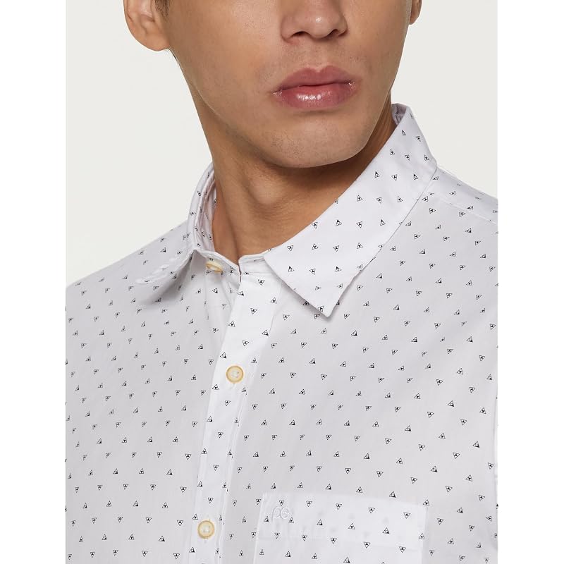 Peter England MenS Printed Slim Fit Party Branded Insignia Full Sleeve Casual Shirt Cotton