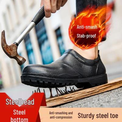 Herren Wasserdichte Stahlkappen-Arbeitsstiefel - Stoßfest, Nageldurchtrittsicher, Rutschfest, Verschleißfest.