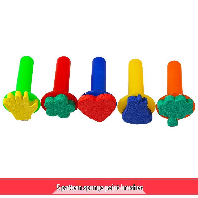 Children's Round Sponge Brushes for Art & Painting - Mushroom Head Tools for DIY Graffiti and Kindergarten Use