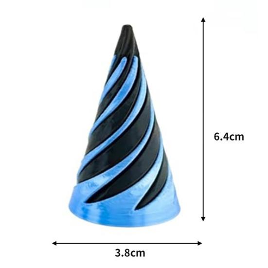3Pcs/Set 3D Printed Spiral Cone Impossible Pyramid Passthrough Sculpture Spiral Cylinder