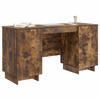 Desk Smoked Oak Wood Based Panel 142.5 x 50 x 75 cm