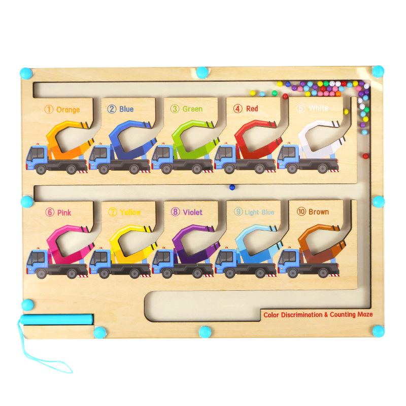 Wooden Magnetic Marble Maze Game for Kids - Educational, Early Learning, Logic Development Toy